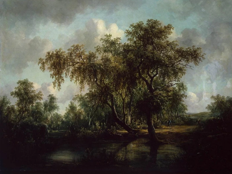 1787-Patrick Nasmyth - Paesaggio con stagno (1815)